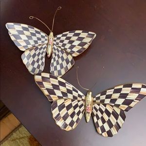 Makenzie- Childs Courtly Check Butterfly Duo